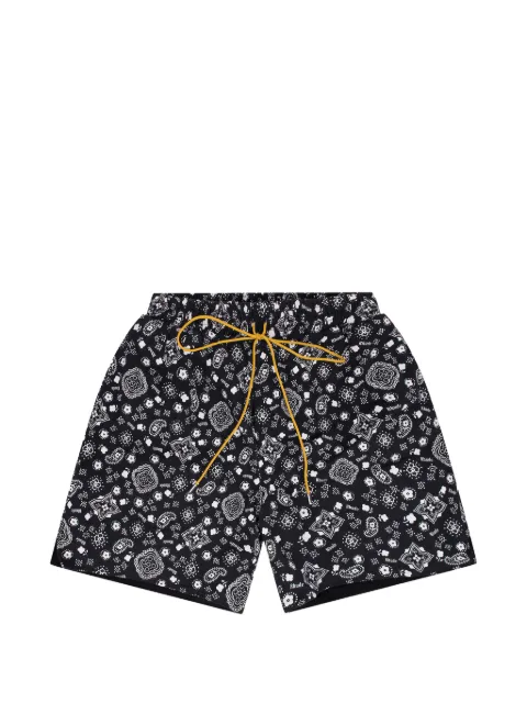 RHUDE Ssense Exclusive bandana shorts Black SEBSG001