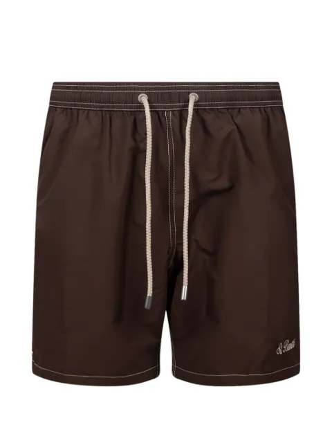 MC2 Saint Barth Patmos logo-embroidered swim shorts Brown PATM00100085L