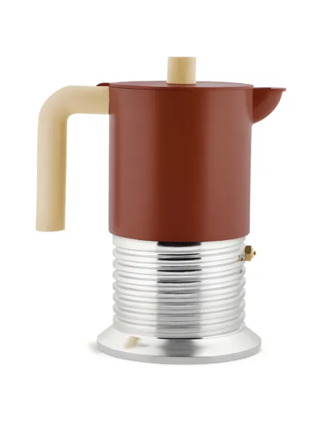 Alessi ribbed-design espresso maker Brown PM016BR