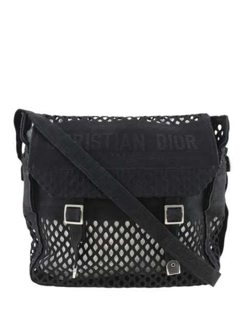 Christian Dior Pre-Owned 2010-2025 Large Embroidered Mesh Canvas Diorcamp Messenger Bag crossbody bag Black 1TPGBKHDGB4EBLMM