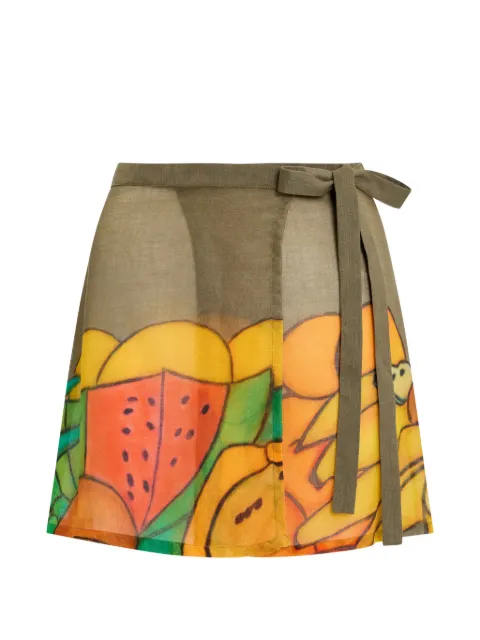 Donde Esteban fruit print pareo Green SS26SKI903