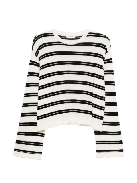Soft Goat striped long-sleeve sweater White 24751