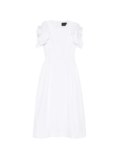Simone Rocha round-neck ruffled midi dress White 74661287
