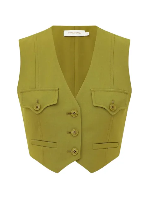 ZIMMERMANN button-fastening multi-pocket waistcoat Green 7299JS261