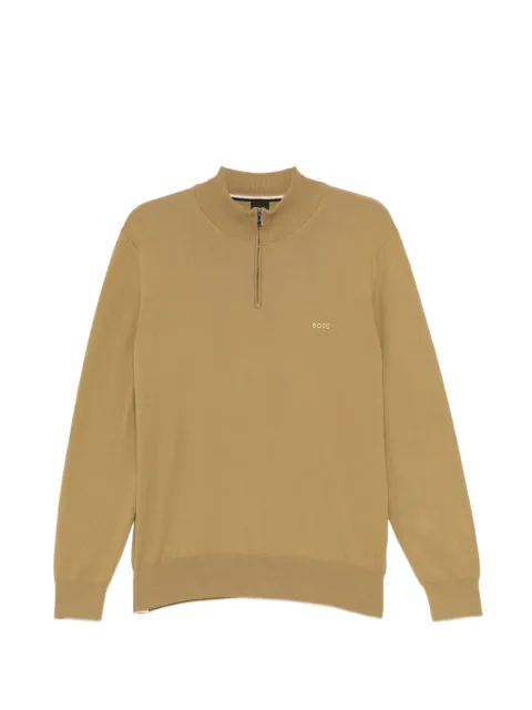 BOSS logo-embroidered jumper Neutrals 50516914