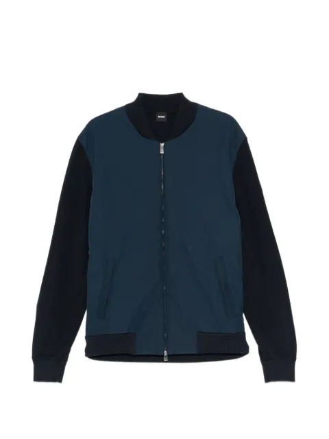 BOSS zip knitted bomber jacket Blue 50556325