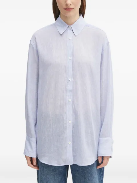 ANINE BING Plaza long-sleeve button-up shirt Blue A0711015