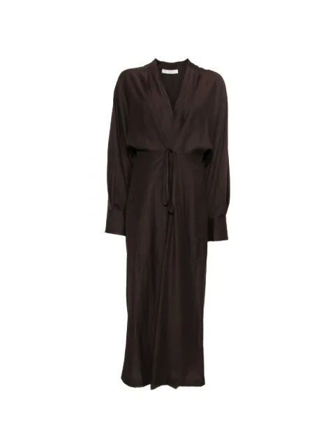Tela Delta tie-waist midi dress Brown 010286
