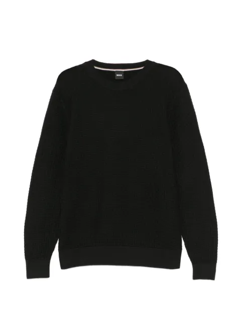 BOSS textured sweater Black 50545283
