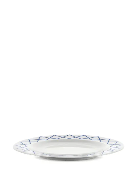 Alessi My Beaut China geometric-pattern dessert plate (set of four) White ES225X4