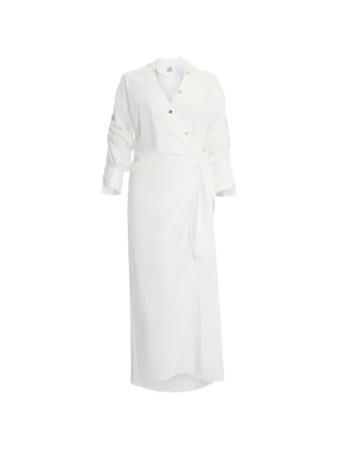 Donde Esteban shirt tie midi dress White SS26DRS806