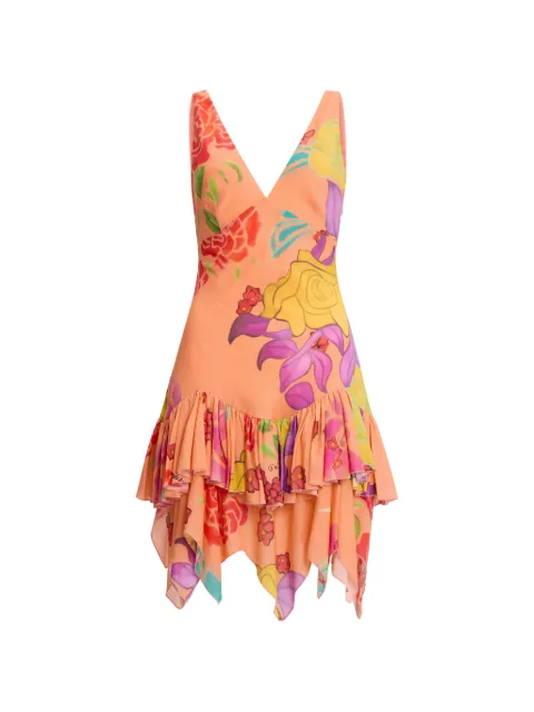 Donde Esteban floral ruffled mini dress Orange SS26DRS311