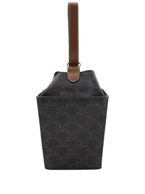 Celine Pre-Owned 2021 Triomphe Coated Canvas Strap Box Bag handbag Brown YRKL2TXYF8EXN8F6
