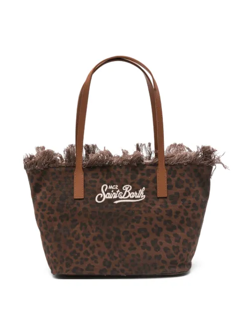 MC2 Saint Barth City fringed leopard-print tote bag Brown CBMF00100588L