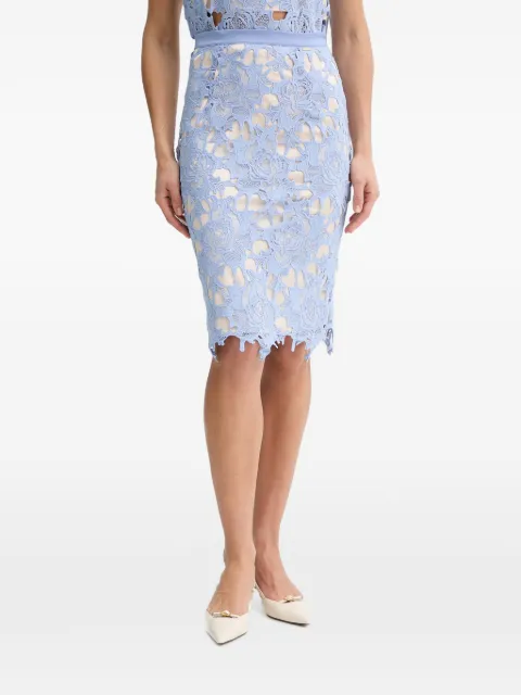 FRACOMINA guipure-lace scalloped-edge midi skirt Blue FS26SG1004W62401