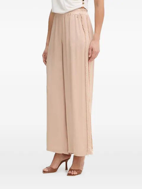 FRACOMINA fringed-detail trousers Neutrals FS26SV3010W41301