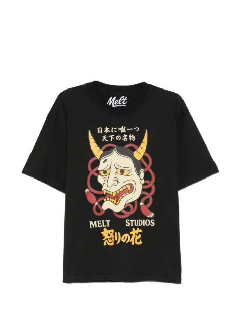 Melt graphic print T-shirt Black MS5069