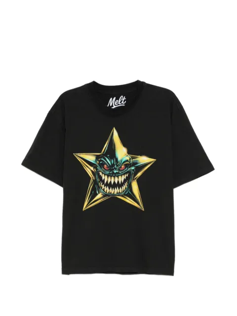 Melt star graphic T-shirt Black MS5222