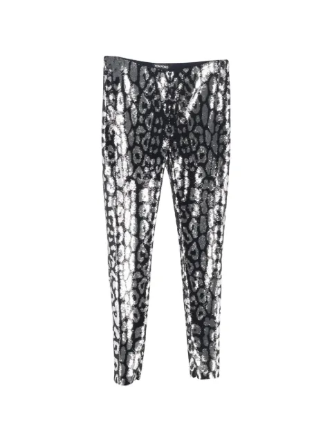 Tom Ford Vintage leopard print sequined leggings Silver RFCPUGBCL706926W