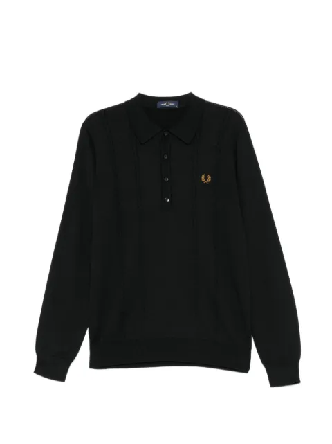 Fred Perry logo-embroidered polo shirt Black K2309