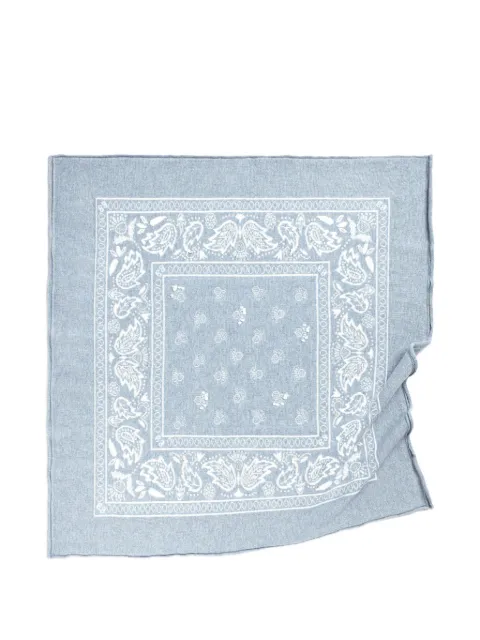 Barrie paisley cashmere bandana Blue C135853