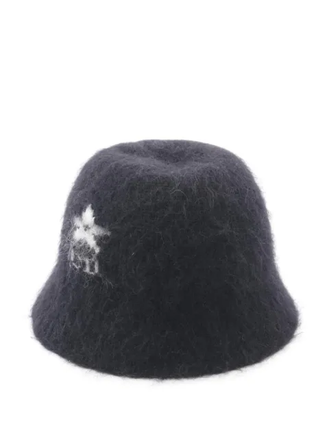 Christian Dior Pre-Owned 1910s logo wool bucket hat Black 1049179