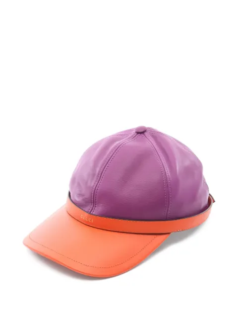 Gucci Pre-Owned two-tone leather cap Purple 1040256