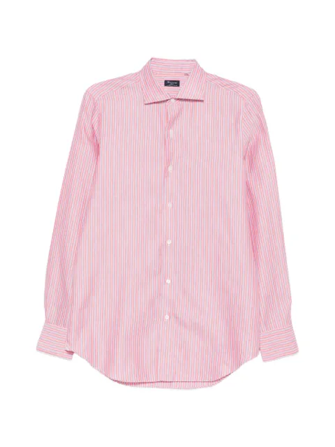 Finamore 1925 Napoli striped long-sleeve shirt Red MILANO060347P6029E
