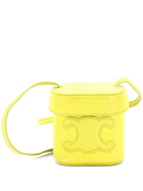 Celine Pre-Owned Cuir Triomphe Box Bag Leather Small bucket bag Yellow 6YTZ21WZHTRHVFZA