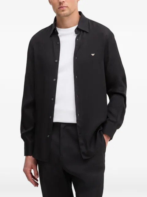 Emporio Armani logo-detail casual shirt Black EM001537AF13285