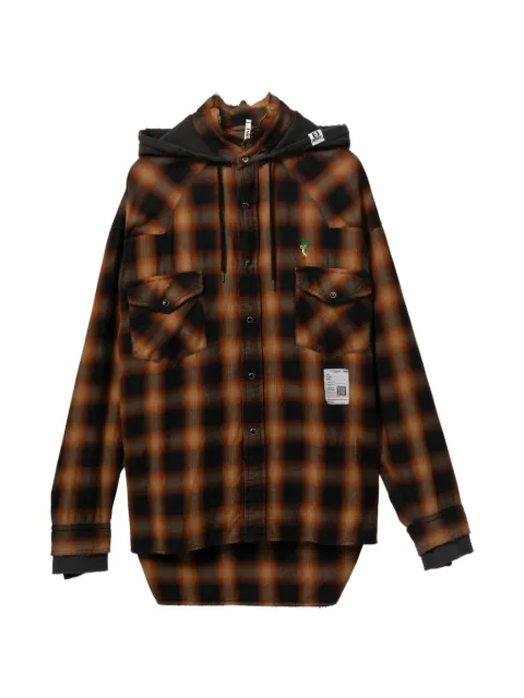 Maison MIHARA YASUHIRO hooded checked shirt Brown MHRST6SH182MQBWX050