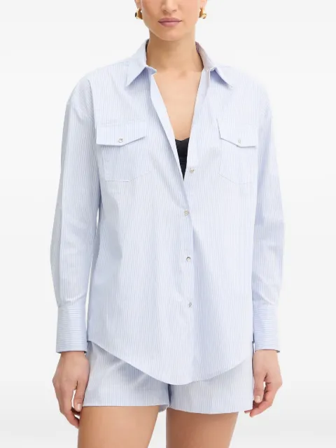 FRACOMINA striped flap-pocket shirt Blue FS26ST6009W520N8