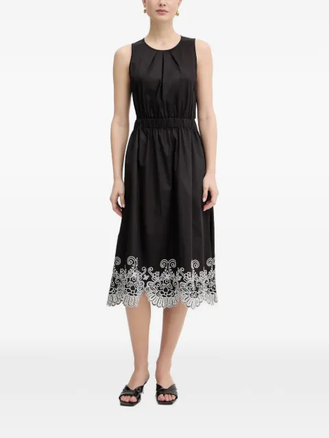 FRACOMINA floral-embroidery midi dress Black FJ26SD2004W400E5