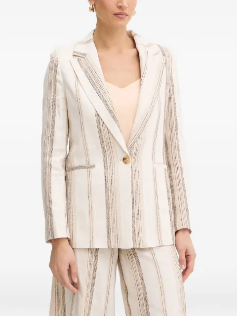 FRACOMINA striped button blazer Neutrals FS26SJ2003W840N8