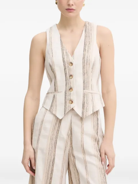 FRACOMINA vertical-stripe V-neck waistcoat Neutrals FS26SJ5002W840N8