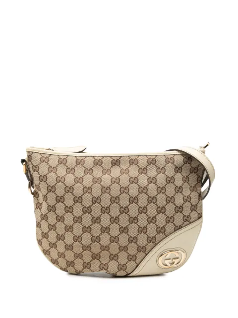 Gucci Pre-Owned 2000-2015 Medium GG Canvas New Britt Half Moon crossbody bag Brown 1AQU6KEKVVY2PD7J