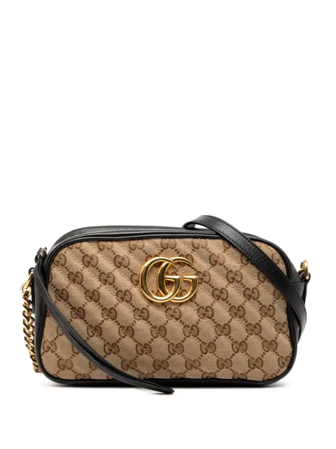 Gucci Pre-Owned 2016-2025 Small GG Marmont Matelasse GG Canvas and Leather crossbody bag Brown XZK0D2VOIODRPNWG