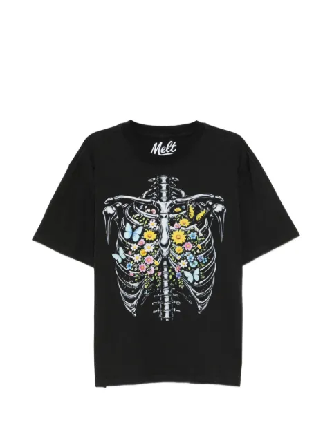 Melt floral skeleton T-shirt Black MS5214