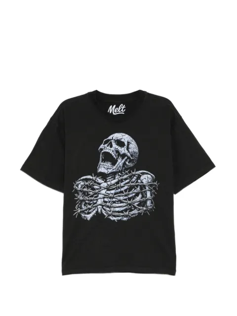 Melt skull-print T-shirt Grey MS5215