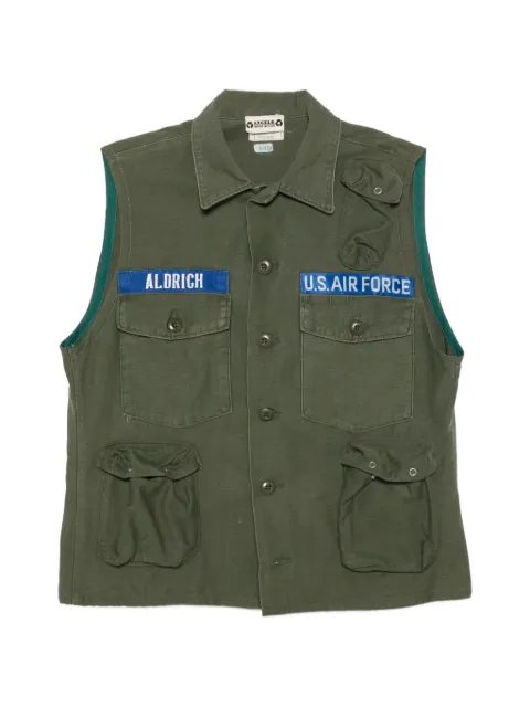 A.N.G.E.L.O. Vintage Upcycling upcycled patch pocket vest Green AU390ARH