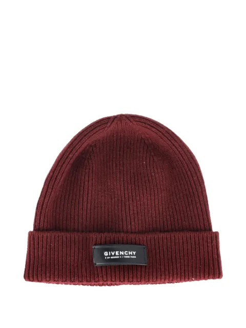 Givenchy Pre-Owned ribbed appliquéd beanie Red RFCPUGBAC706853W