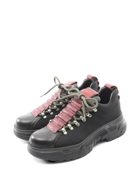 Giorgio Armani Pre-Owned 2010s leather sneakers Black 1046285