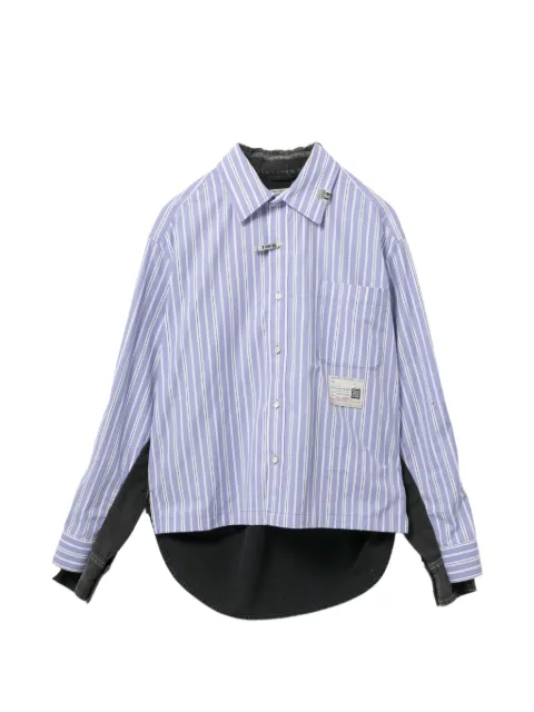 Maison MIHARA YASUHIRO panelled striped shirt Blue B16SH161