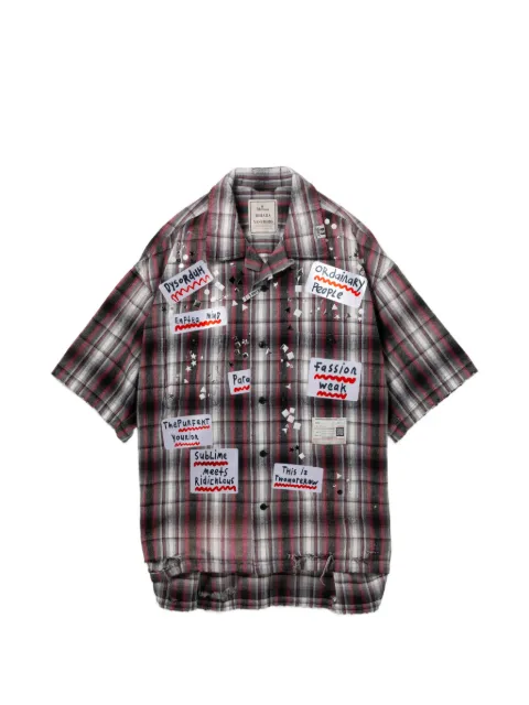 Maison MIHARA YASUHIRO checked appliquéd shirt Black MHRSR6SH087MQBKX048