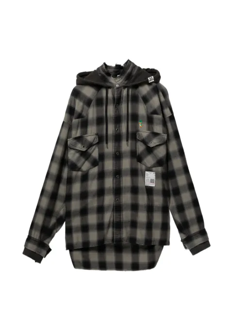 Maison MIHARA YASUHIRO hooded plaid shirt Black MHRST6SH182MQGYX050
