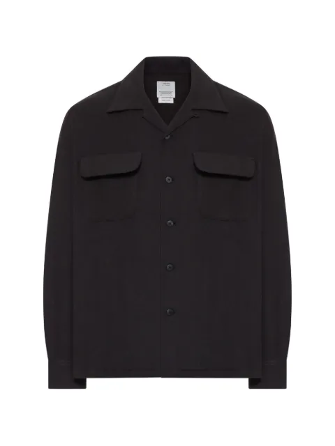 visvim patch-pocket wool overshirt Black 0126105011017