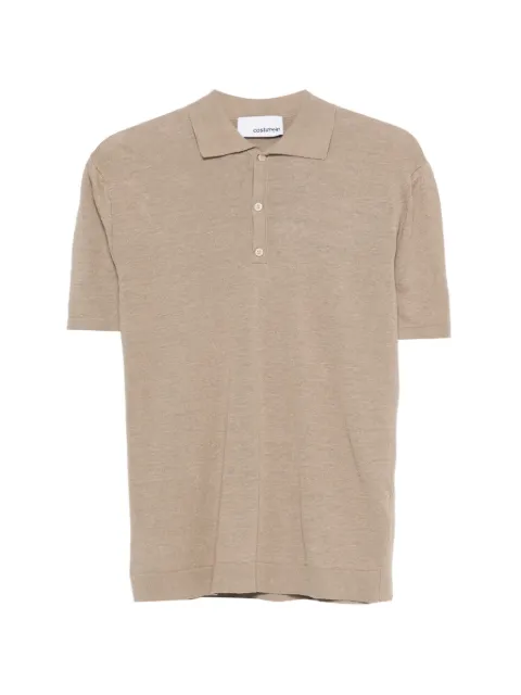 Costumein Putri buttoned short-sleeve polo shirt Neutrals 26S9722963
