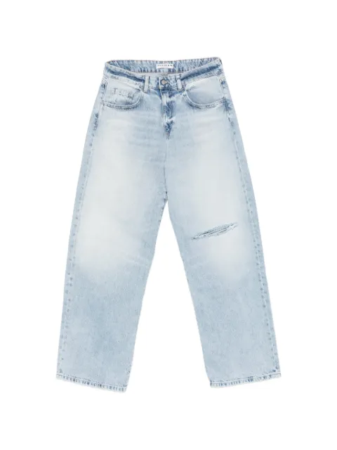 ICON DENIM distressed straight-leg jeans Blue BEAID8818