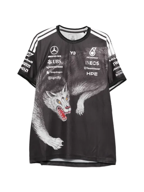 Y-3 x Mercedes-AMG Petronas F1 print-detail T-shirt Black KQ9844