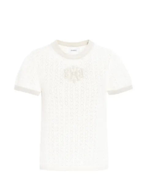 Barrie logo-appliqué knitted top Neutrals C334728